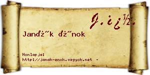Janák Énok névjegykártya